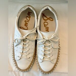 Sam Edelman Platform Sneakers Women’s 8.5 White Leather Espadrille Sole